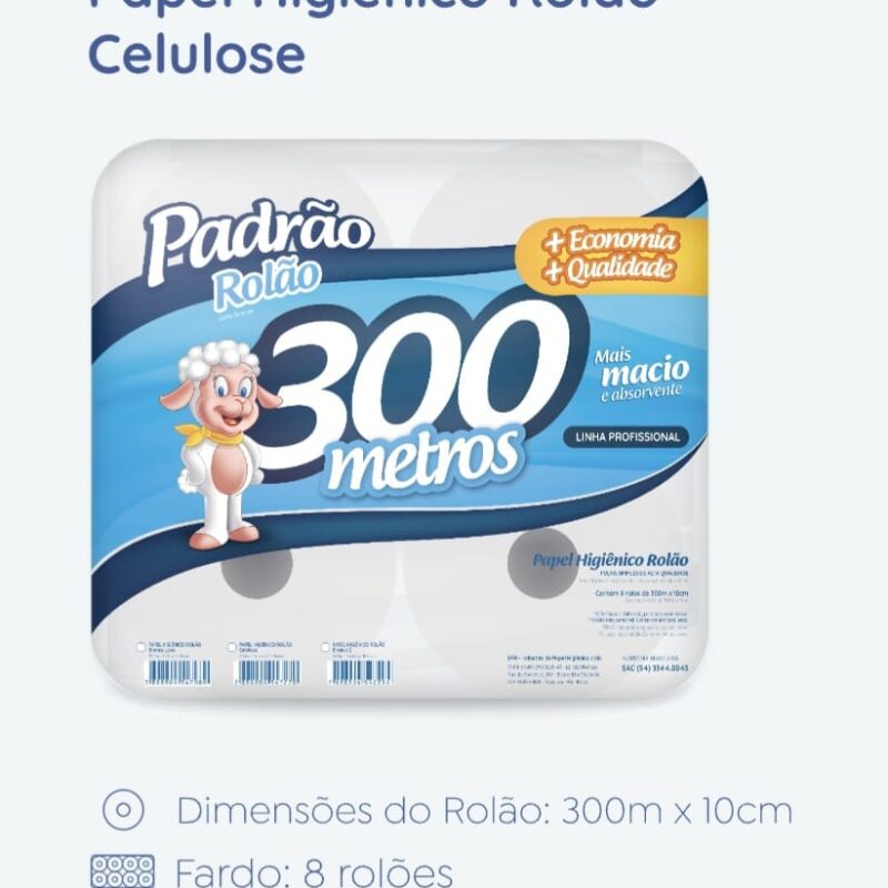 Papel higiênico 300 metros