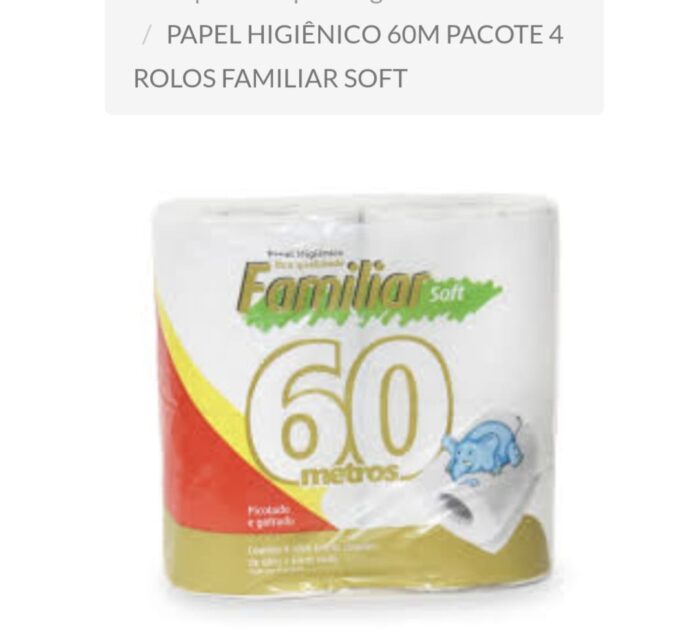Papel higiênico 60 metros