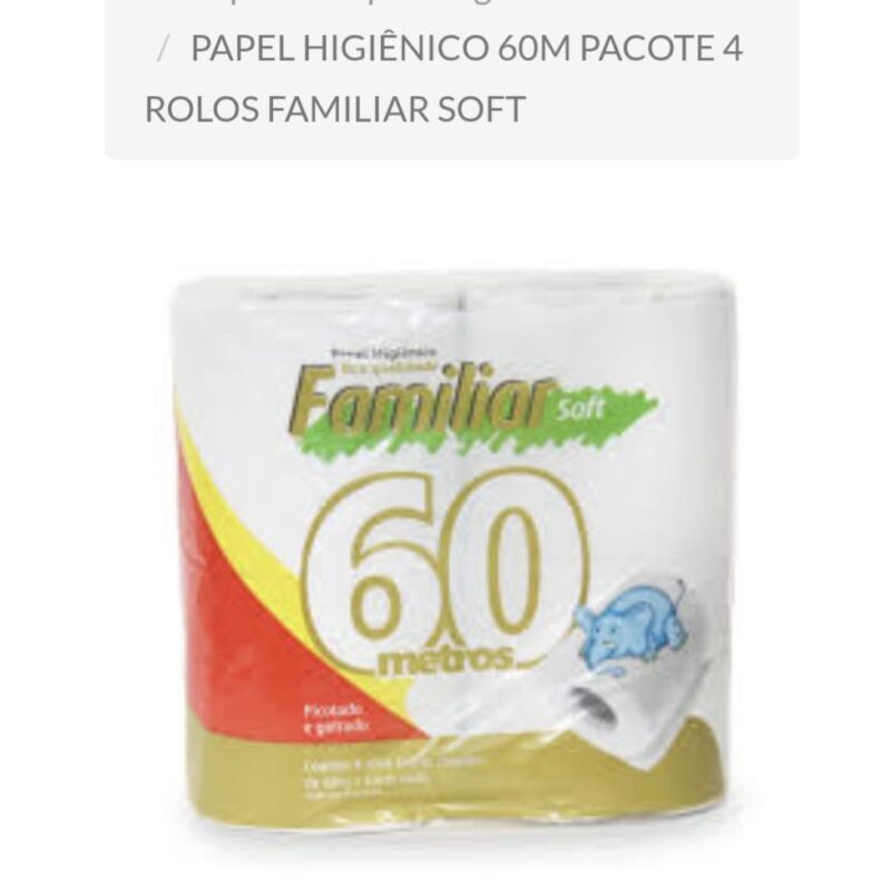 Papel higiênico 60 metros
