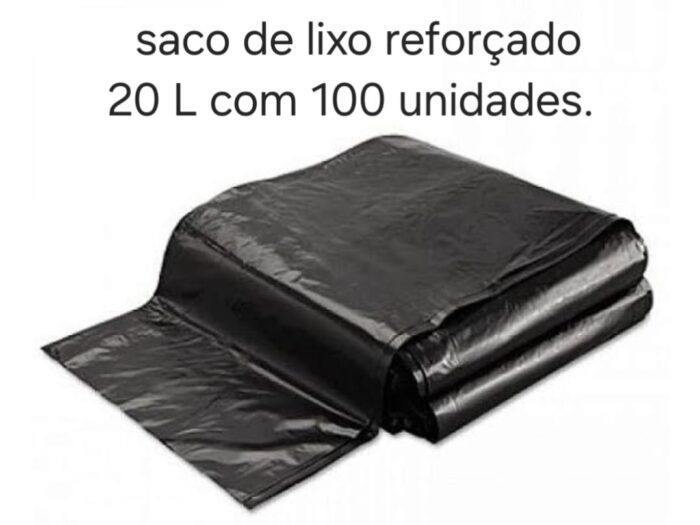 Saco de lixo reforçado 20ltrs com 100 unidades
