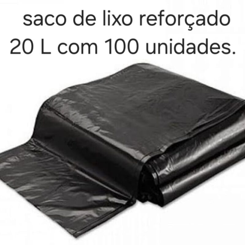Saco de lixo reforçado 20ltrs com 100 unidades