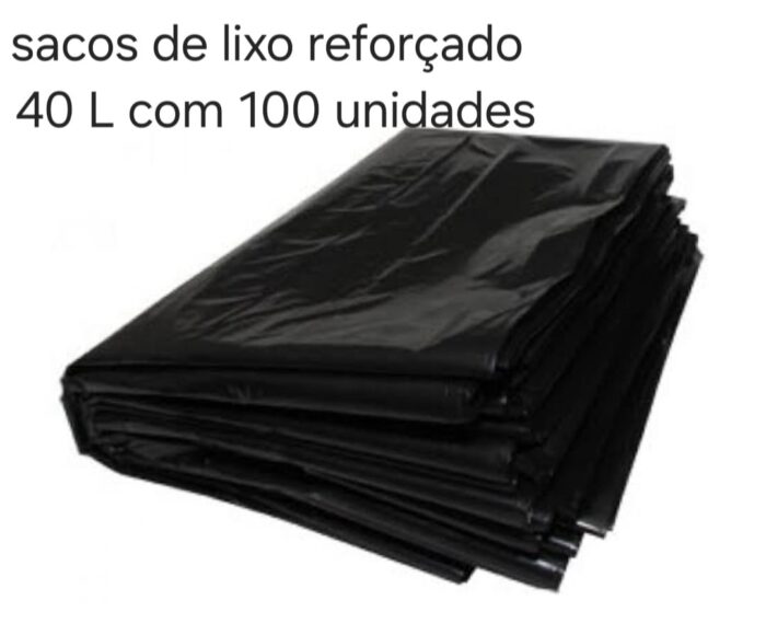 Saco de lixo reforçado 40ltrs com 100 unidades