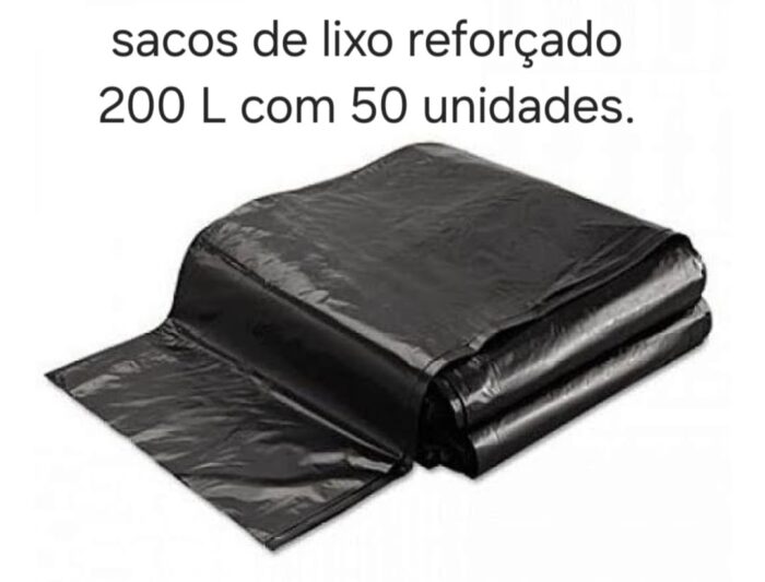 Saco de lixo reforçado 200ltrs com 50 unidades