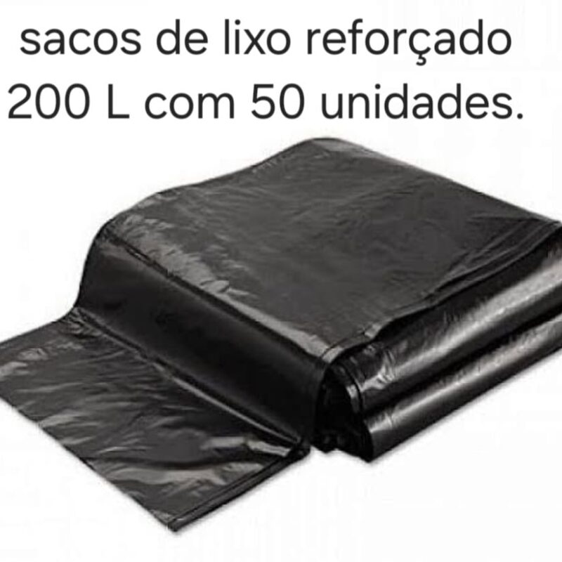 Saco de lixo reforçado 200ltrs com 50 unidades