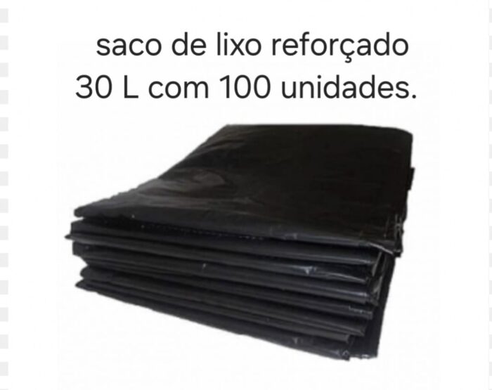 Saco de lixo reforçado 30ltrs com 100 unidades